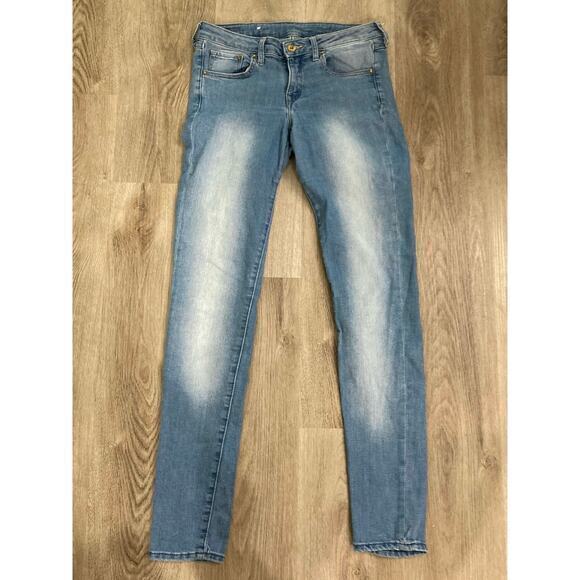 H&M Women's Super Skinny Stretch Jeans Blue Size 28 Zip Fly Denim - Picture 2 of 10